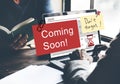 Coming Soon Advertising Announcement Sign Concept Royalty Free Stock Photo