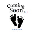 Coming soon baby. Baby gender reveal symbol. Girl, boy and twin baby symbol