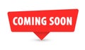 Coming Soon - Banner, Speech Bubble, Label, Sticker, Ribbon Template. Vector Stock Illustration Royalty Free Stock Photo