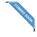 COMING SOON - blue corner ribbon banner on white background Royalty Free Stock Photo