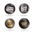 Coming soon buttons isolated sign set Royalty Free Stock Photo