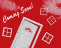 Coming Soon Door Shows Upcoming Real Estate Property Available - 3d Illustration Royalty Free Stock Photo