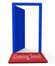 Coming Soon Doorway Shows Upcoming Real Estate Property Available - 3d Illustration Royalty Free Stock Photo