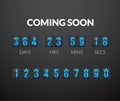 Coming Soon, flip countdown timer panel