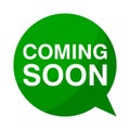 Coming soon, Green Speech Bubble Royalty Free Stock Photo