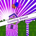 Coming Soon Icon Shows Upcoming Real Estate Property Available - 3d Illustration Royalty Free Stock Photo