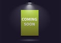 Coming soon message illuminated with light projector Royalty Free Stock Photo