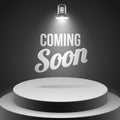 Coming soon message illuminated with stage light Royalty Free Stock Photo