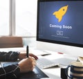 Coming Soon Opening Promotion Announcement Concept Royalty Free Stock Photo