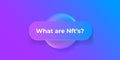 Coming soon on purpleWhat are nft, what is an nft question horizontal banner design template. NFT non-fungible token