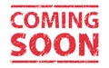 COMING SOON - red colored vector illustration of stamp banner Royalty Free Stock Photo