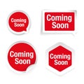 Coming Soon red label set Royalty Free Stock Photo