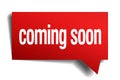 coming soon red paper speech bubble Royalty Free Stock Photo