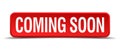 coming soon red three-dimensional square button Royalty Free Stock Photo