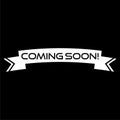 Coming soon ribbon label banner isolated on black background Royalty Free Stock Photo