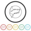 Coming Soon sign. Set icons in color circle buttons Royalty Free Stock Photo