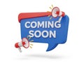 Coming soon speech bubble isolated on white background Royalty Free Stock Photo