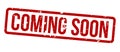Coming soon square grunge red stamp badge Royalty Free Stock Photo