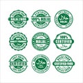 Coming soon Stamps design CollectionHalal food certified Stamps Collection Royalty Free Stock Photo