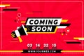 Coming soon teaser with megaphone background vector Royalty Free Stock Photo