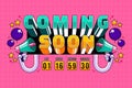 Coming soon teaser with megaphone background vector Royalty Free Stock Photo