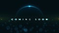 Coming Soon text on abstract Sunrise Dark Background with motion effect