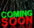 Coming Soon Words With Fireworks Royalty Free Stock Photo