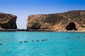 Comino, Malta - Beautiful azure sea water at the famous Blue Lagoon on the island of Comino