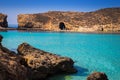 Comino, Malta - Beautiful azure sea water at the famous Bluw Lagoon of Comino