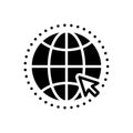 Black solid icon for Comm, geography and globes
