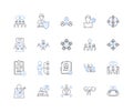 Command center line icons collection. Control, Hub, Command, Central, Operations, Monitor, Management vector and linear