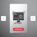 Command, computer, function, process, progress Glyph Icon in Carousal Pagination Slider Design & Red Download Button