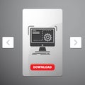 Command, computer, function, process, progress Glyph Icon in Carousal Pagination Slider Design & Red Download Button Royalty Free Stock Photo