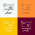 Command, computer, function, process, progress Icon Over Various Background. Line style design, designed for web and app. Eps 10 Royalty Free Stock Photo