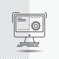Command, computer, function, process, progress Line Icon on Transparent Background. Black Icon Vector Illustration