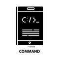 command icon, black vector sign with editable strokes, concept illustration Royalty Free Stock Photo