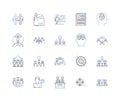 Command ideation line icons collection. brainstorming, innovation, creativity, ideation, inspiration, breakthrough Royalty Free Stock Photo