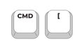 Command left square bracket grayscale keyboard hotkey Royalty Free Stock Photo