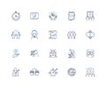 Command line icons collection. Authority, Controller, Dictate, Direct, Dominate, Govern, Guide vector and linear