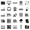 Command line icons set, simple style Royalty Free Stock Photo