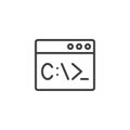Command-line interface line icon Royalty Free Stock Photo