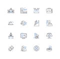 Command Mastery line icons collection. Domination, Leadership, Control, Authority, Power, Strategy, Tactics vector and