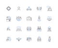 Command regulation line icons collection. Compliance, Authority, Directive, Order, Mandate, Oversight, Governance vector