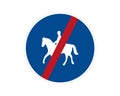 Command road sign end of the trail for riders on the animal. Vector illustration. Suitable for use on web apps, mobile apps and