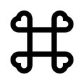 Command Symbol Icon Heart Shaped Square
