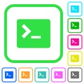 Command terminal vivid colored flat icons
