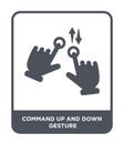 command up and down gesture icon in trendy design style. command up and down gesture icon isolated on white background. command up
