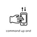 Command up and down gesture icon. Trendy modern flat linear vect
