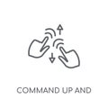 Command up and down gesture linear icon. Modern outline Command