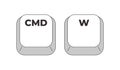 Command W grayscale keyboard hotkey Royalty Free Stock Photo